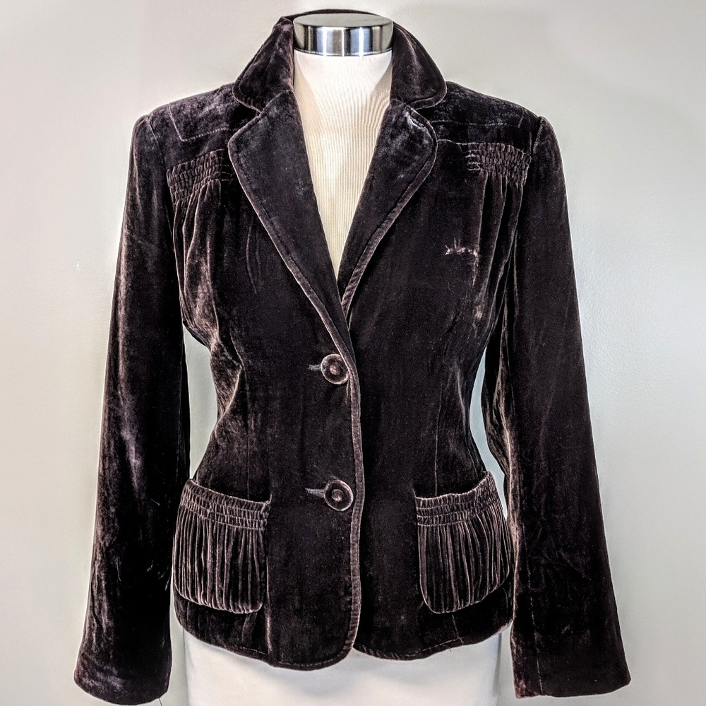 1990's Vintage Silk Velvet Jacket Formal Grunge Party Holiday